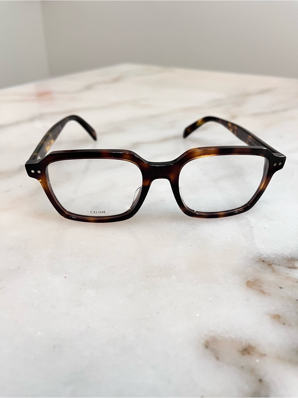 Celine Tortoise Brown Square Acetate Optical Glasses